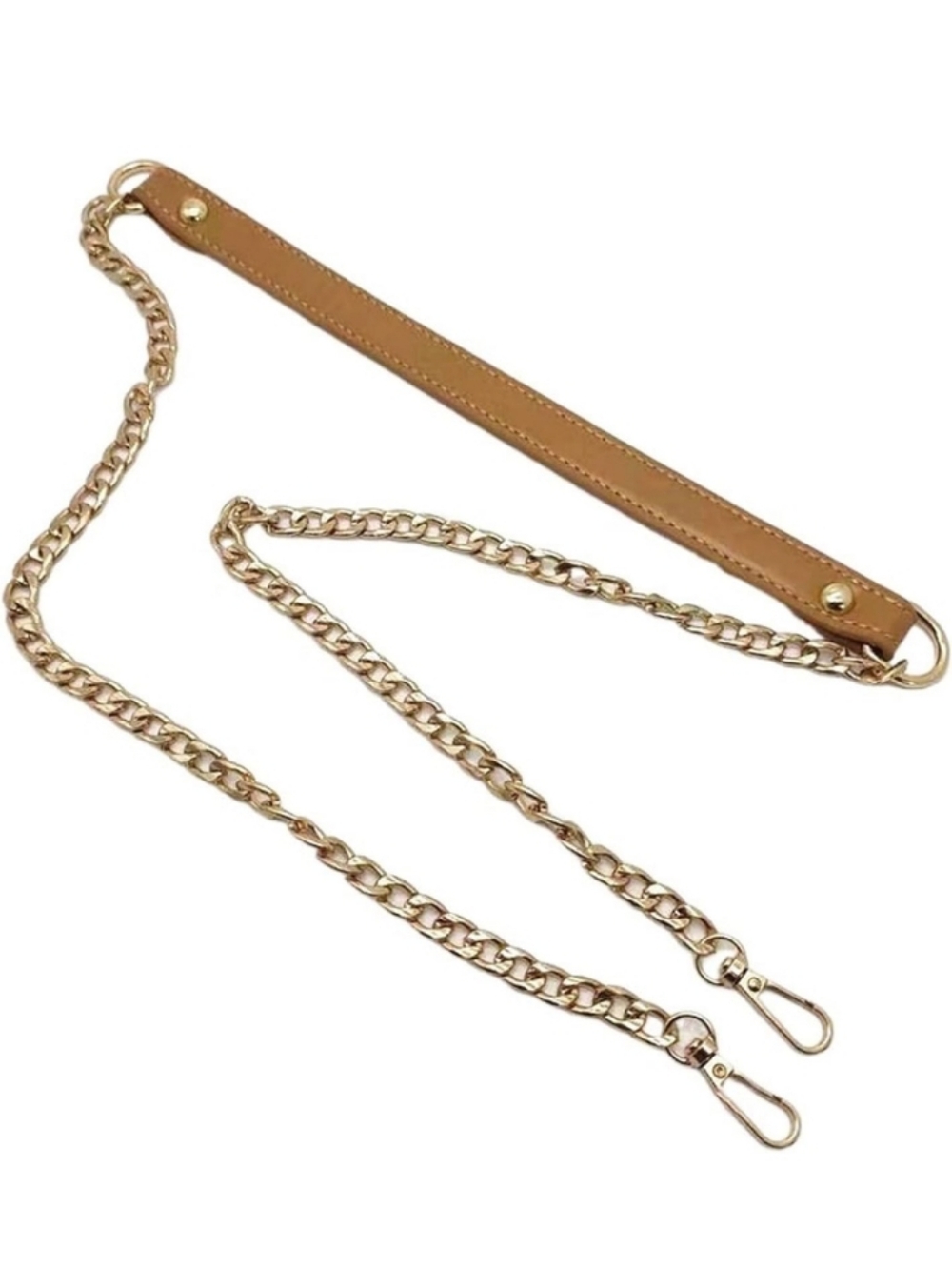 Ahdorned Handbag Strap Brown/Gold
